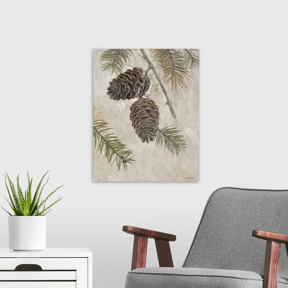 A modern room featuring Rustic Pine Cones