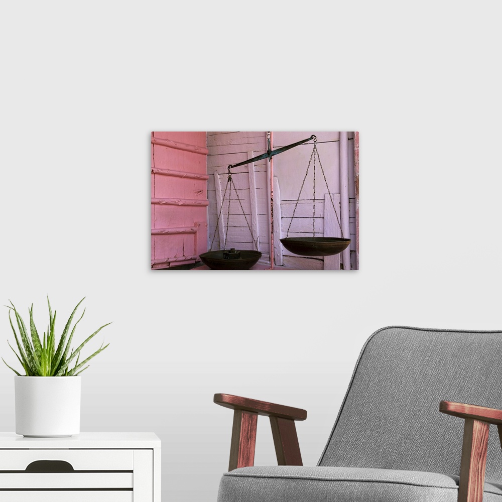 A modern room featuring Scales in Pink
