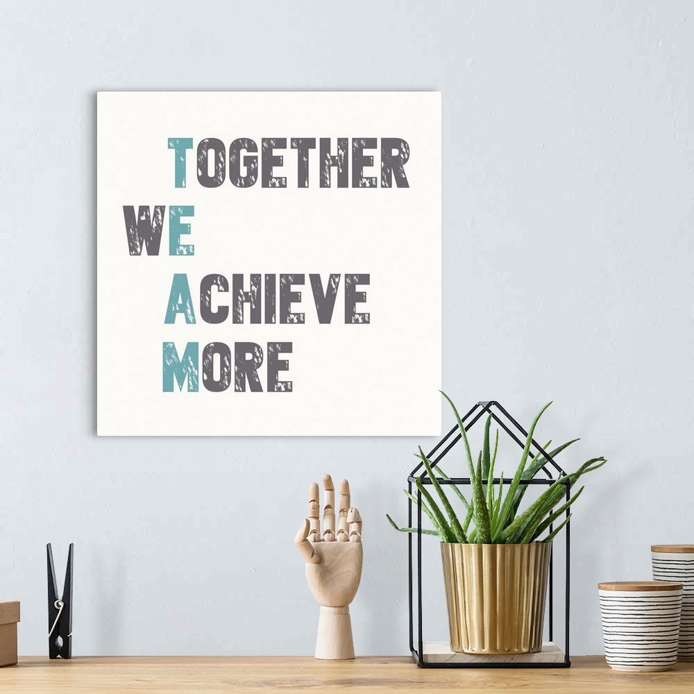 A bohemian room featuring Together We Achieve More