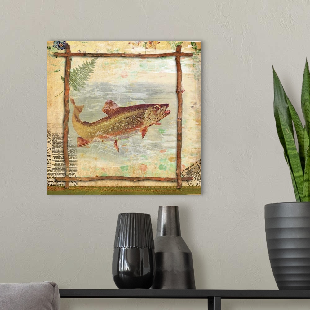 A modern room featuring Trout Nature