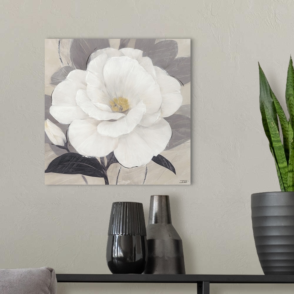 A modern room featuring Unfolding Blossoms Detail II