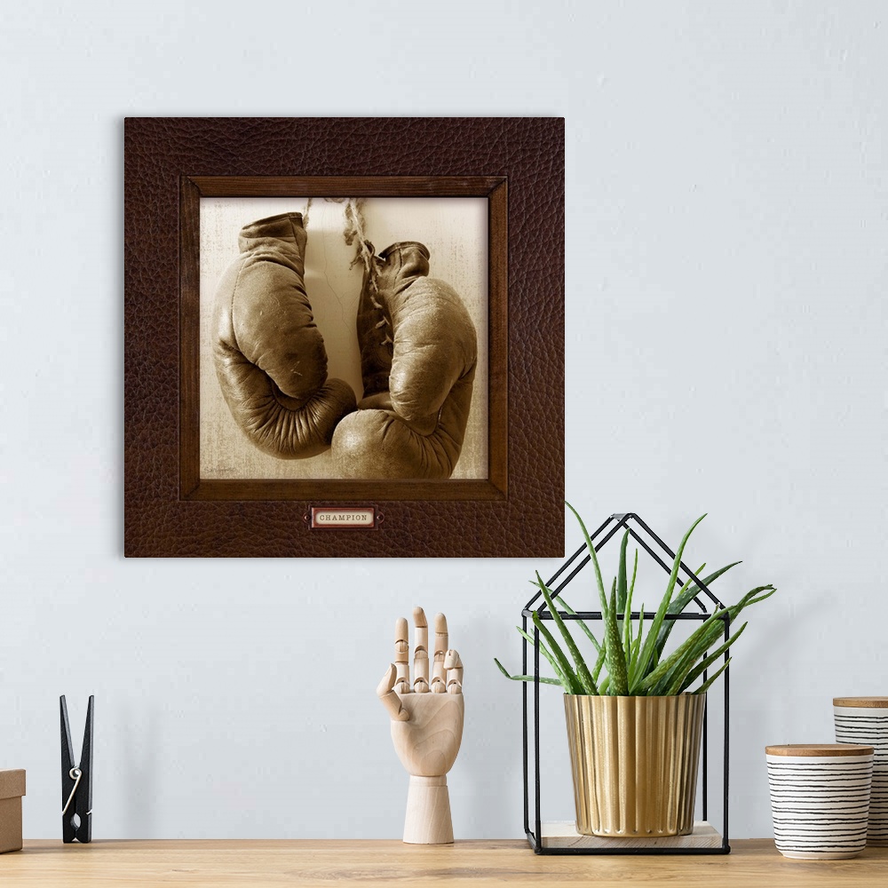 A bohemian room featuring Vintage Boxing