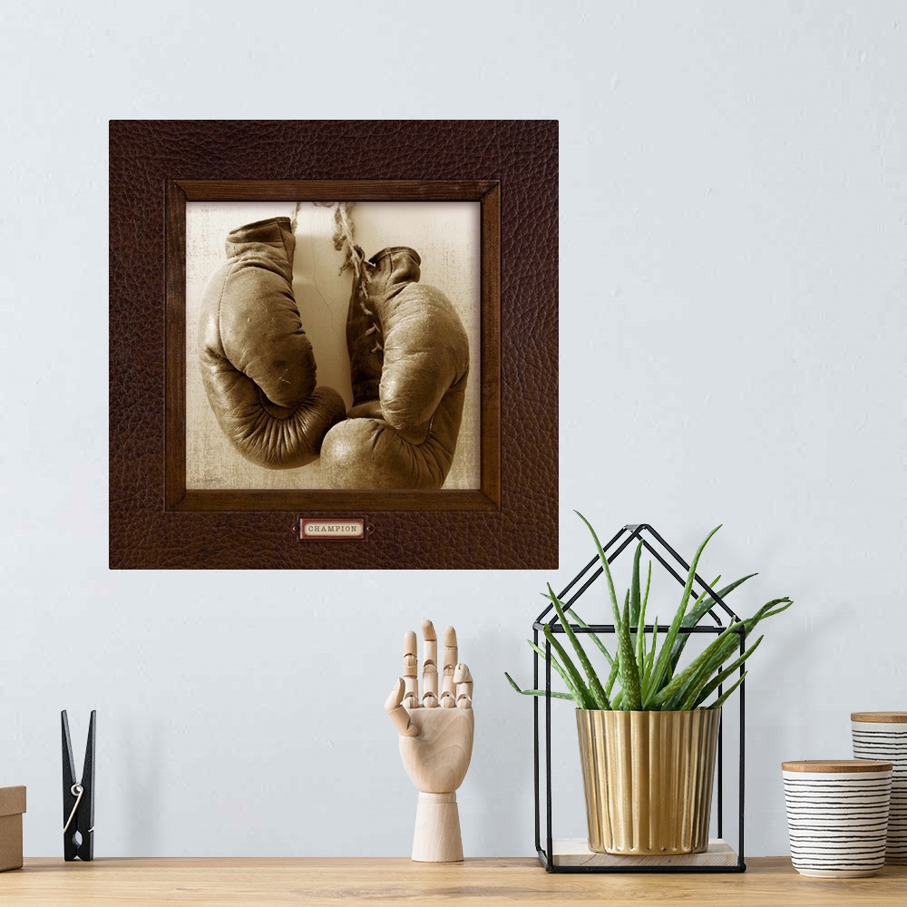 A bohemian room featuring Vintage Boxing