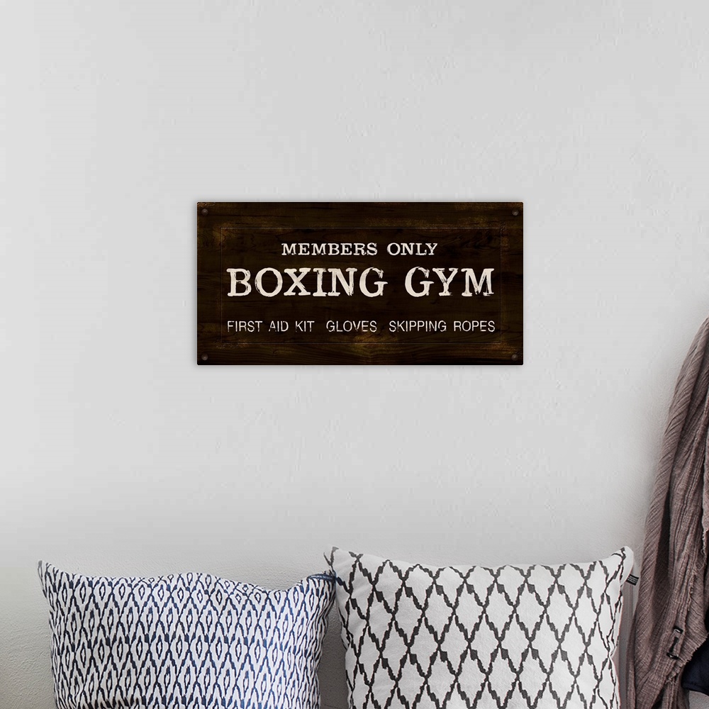 A bohemian room featuring Vintage Boxing Gym
