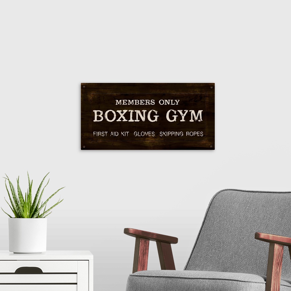 A modern room featuring Vintage Boxing Gym