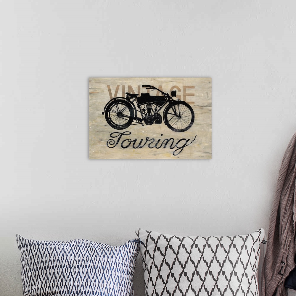 A bohemian room featuring Vintage Touring Bike