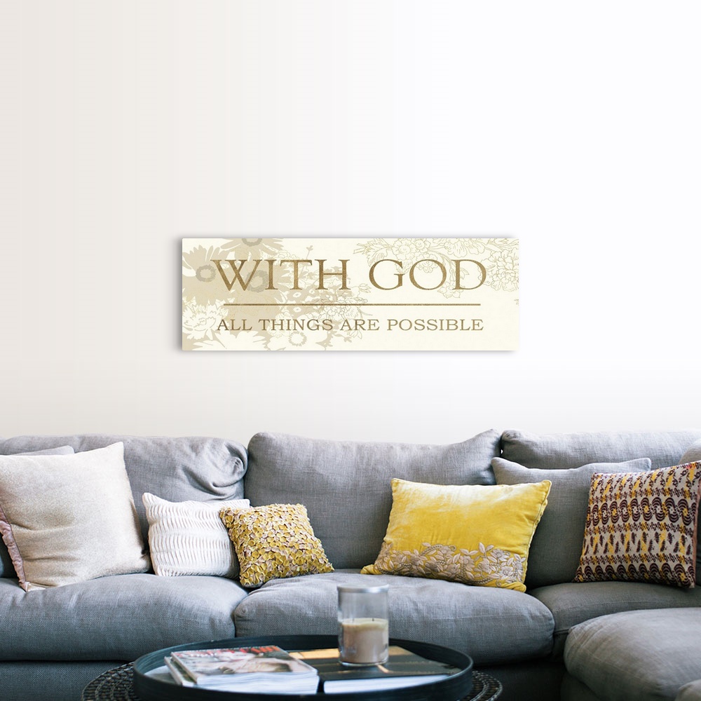 A farmhouse room featuring With God