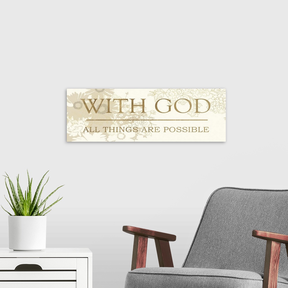 A modern room featuring With God