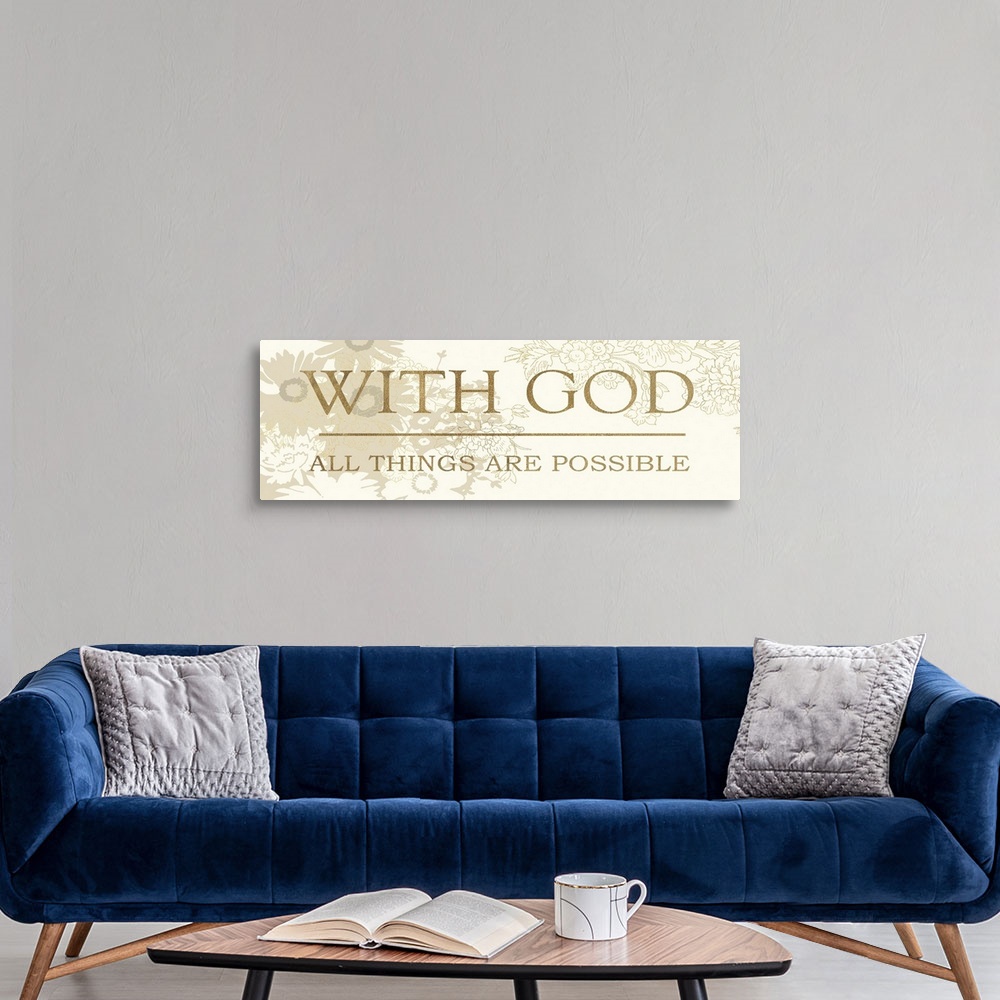 A modern room featuring With God