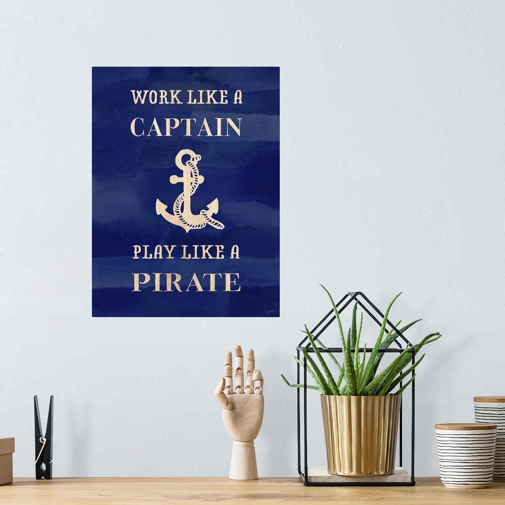 A bohemian room featuring Contemporary typography with a nautical theme.