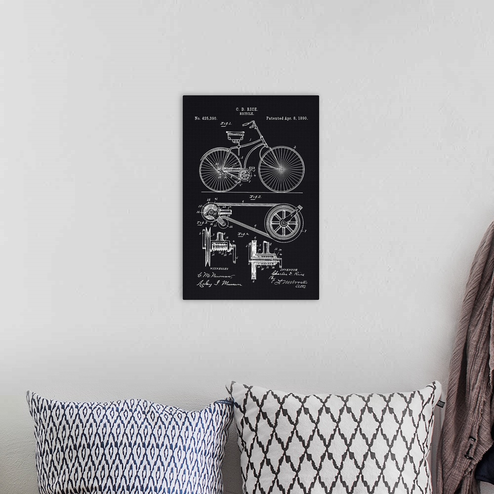A bohemian room featuring 1890 Bicycle
