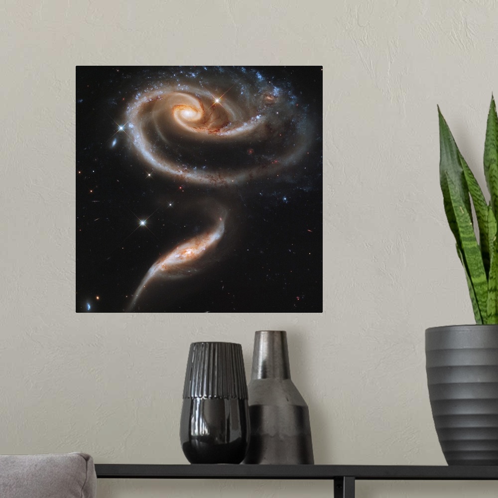 A modern room featuring A Rose Made of Galaxies Highlights Hubble's 21st Anniversary