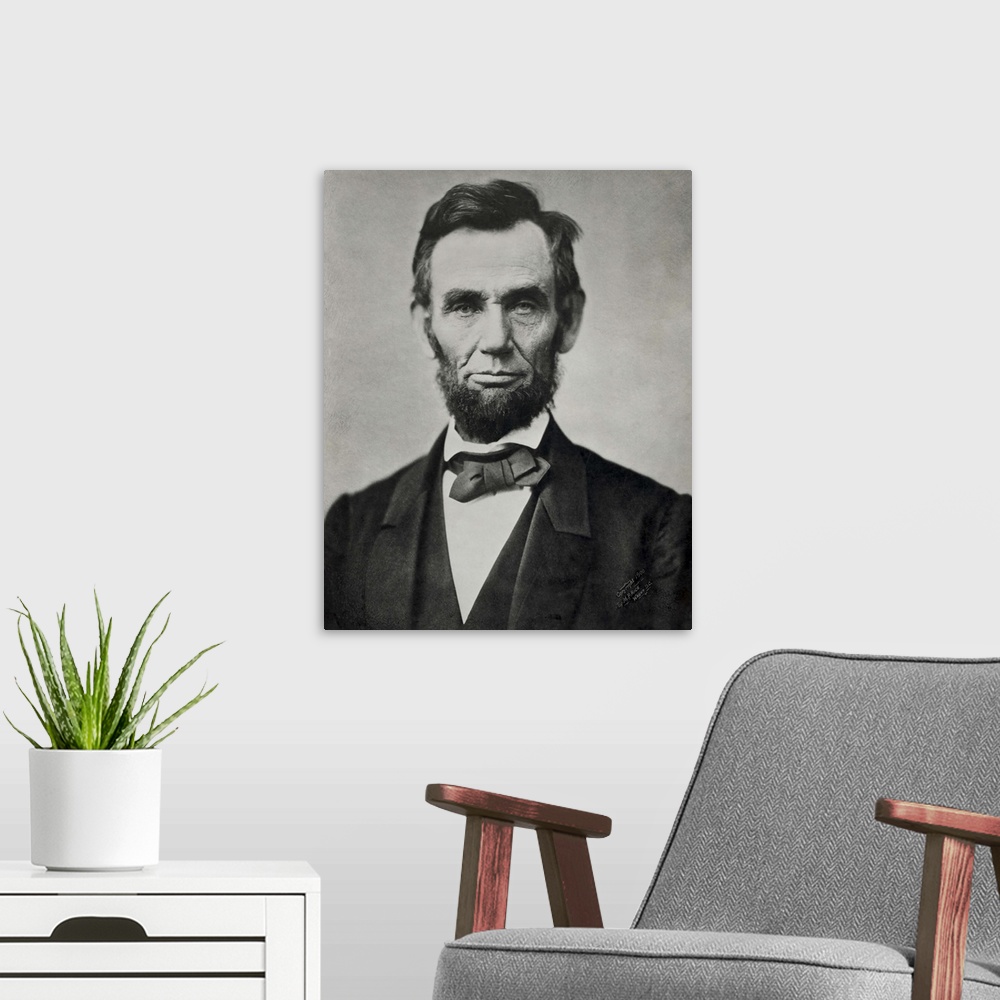 A modern room featuring Abraham Lincoln, Head and Shoulders
