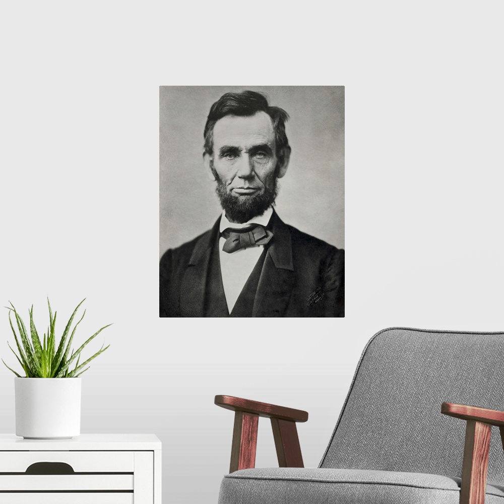 A modern room featuring Abraham Lincoln, Head and Shoulders