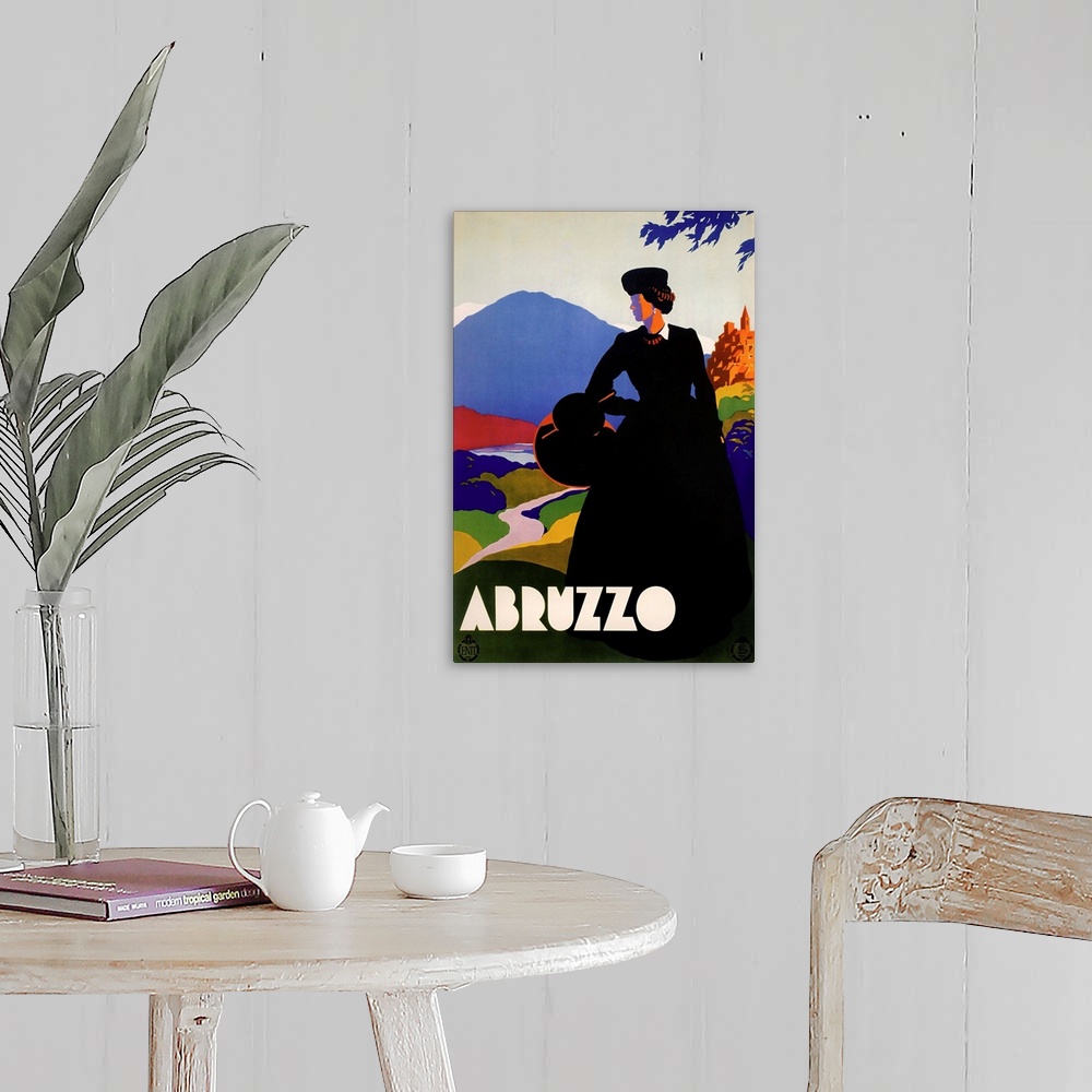 A farmhouse room featuring Abruzzo - Vintage Travel Advertisement
