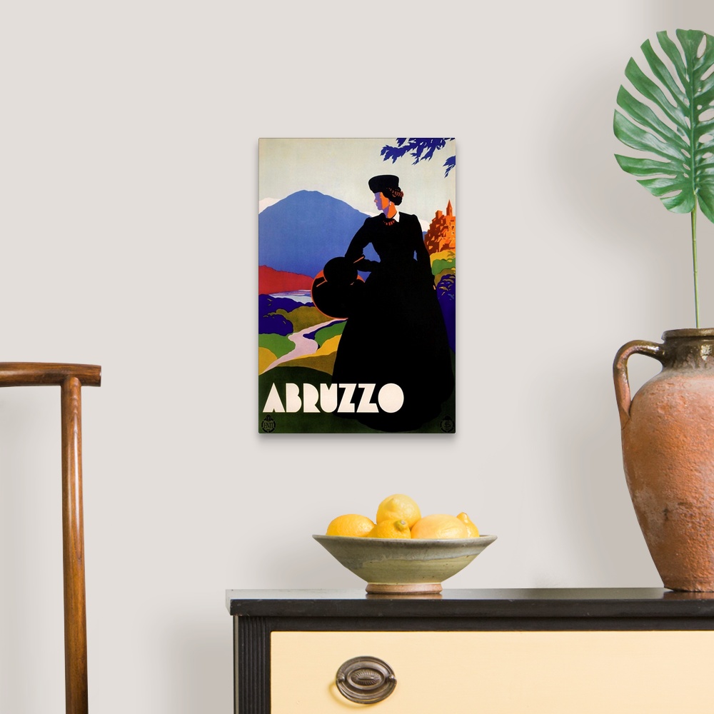 A traditional room featuring Abruzzo - Vintage Travel Advertisement