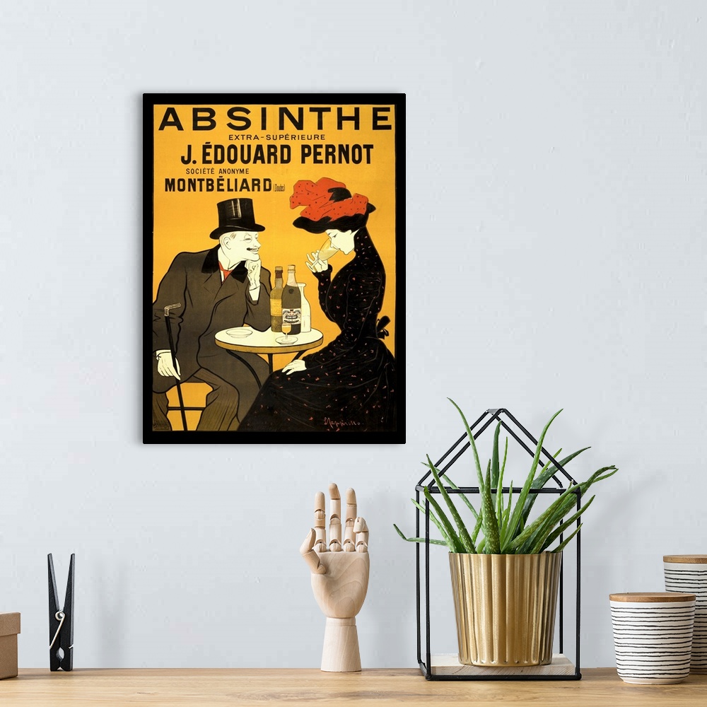 A bohemian room featuring Vintage Poster absinthe