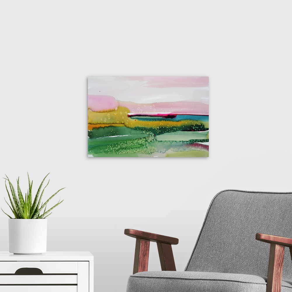 A modern room featuring Abstract 7