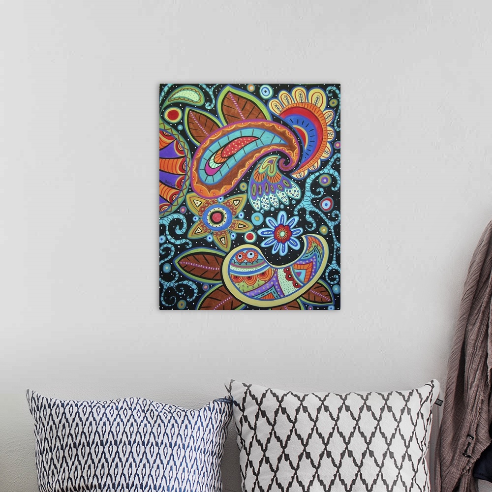 A bohemian room featuring Abstract Paisley
