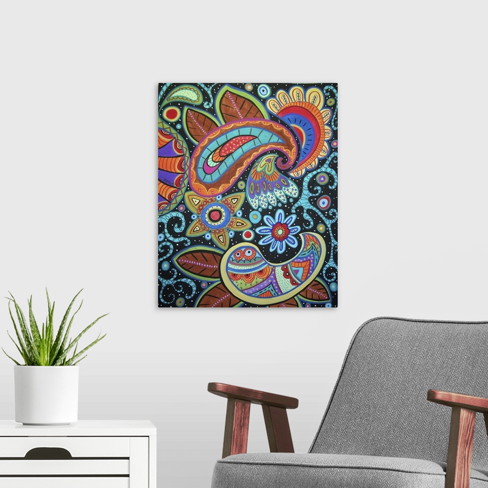 A modern room featuring Abstract Paisley