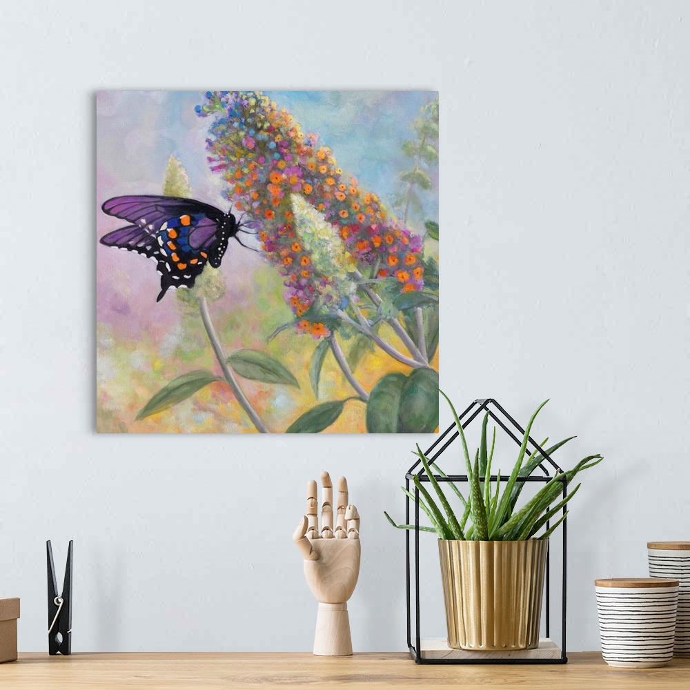 A bohemian room featuring butterfly
