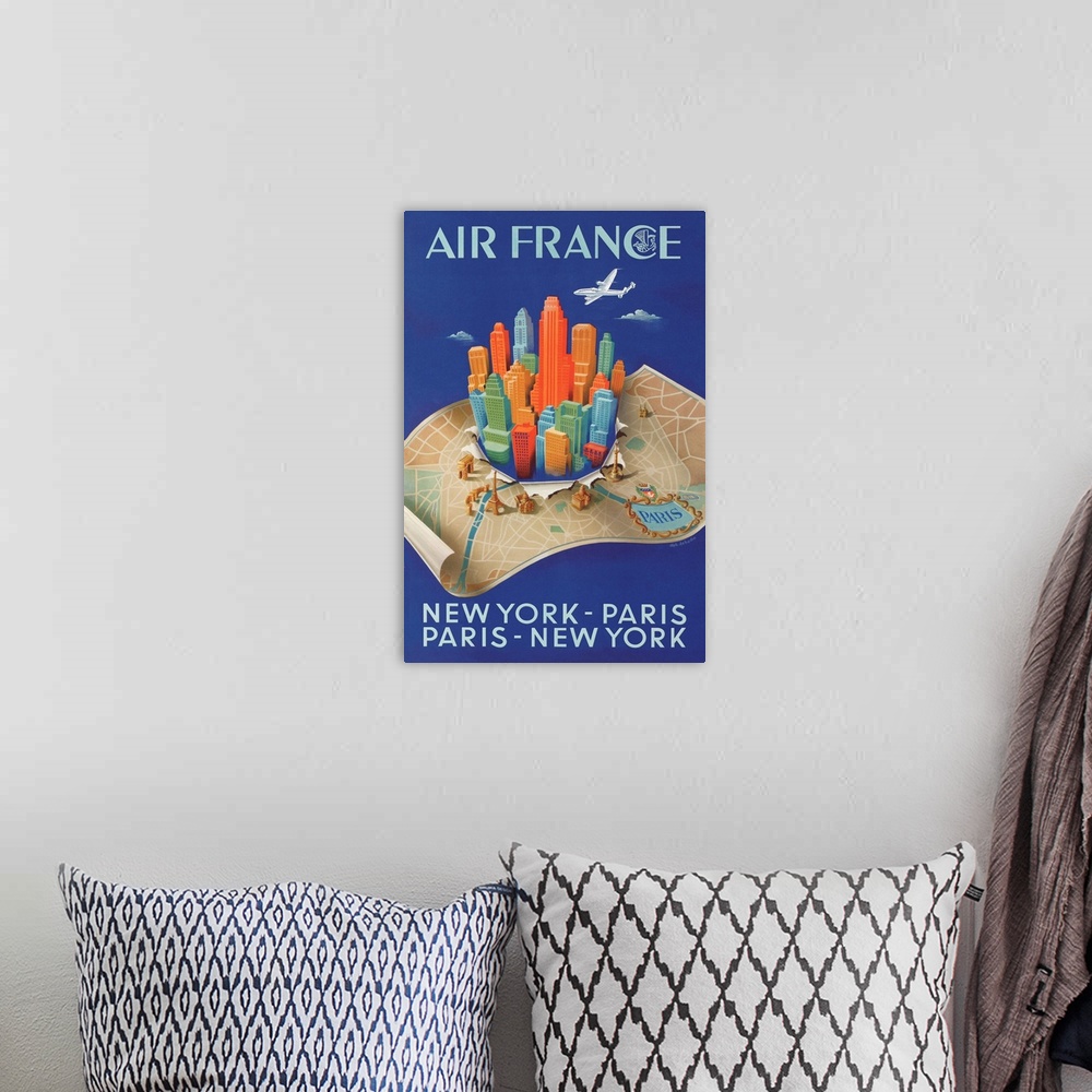 A bohemian room featuring Air France