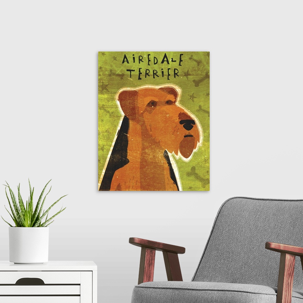 A modern room featuring Airedale