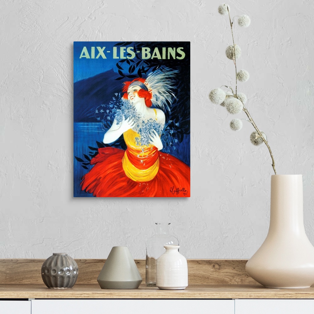 A farmhouse room featuring Aix-Les-Bains - Vintage Travel Advertisement