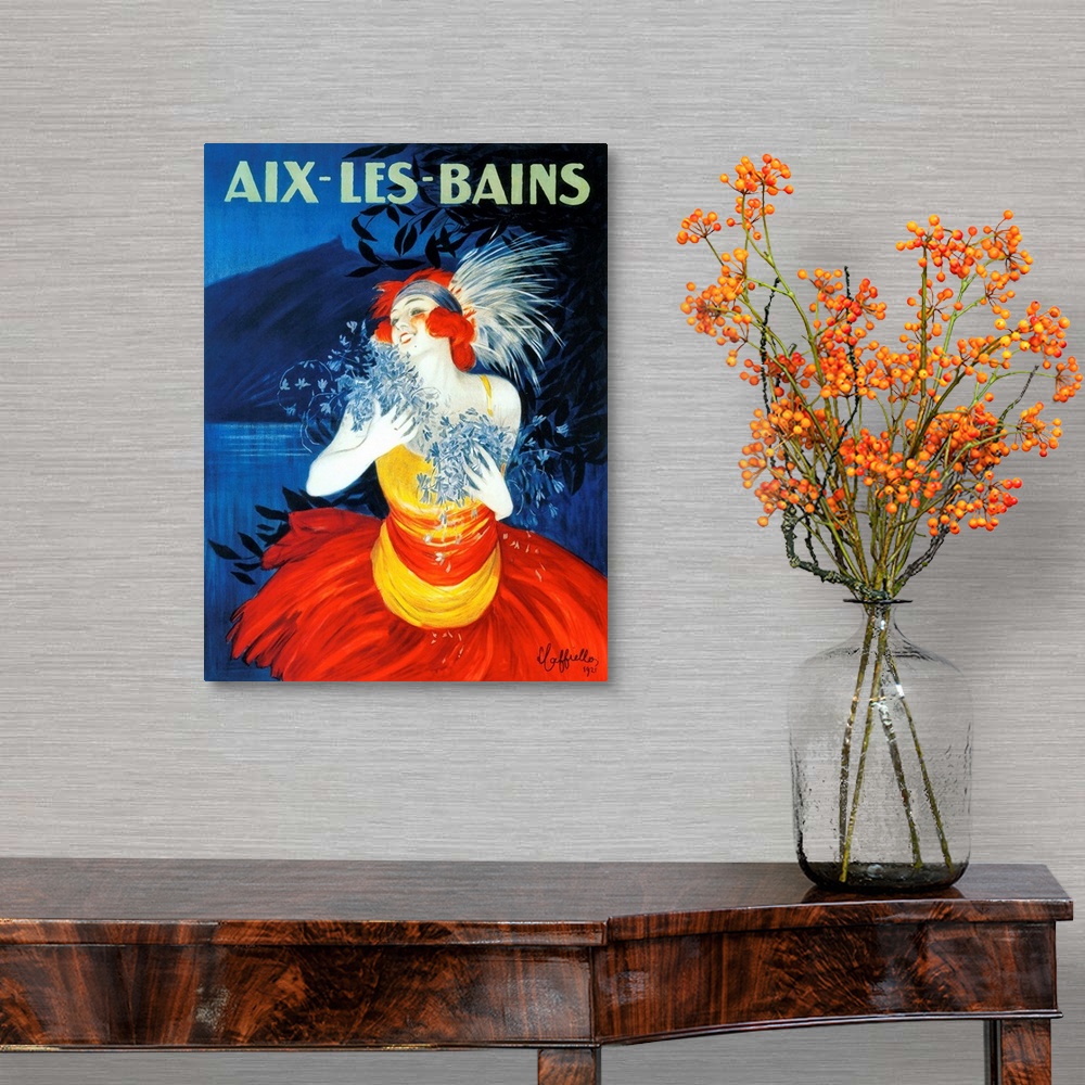 A traditional room featuring Aix-Les-Bains - Vintage Travel Advertisement