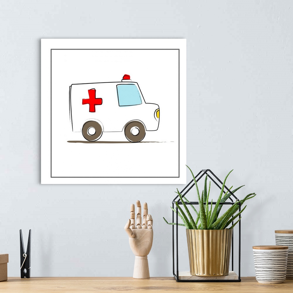 A bohemian room featuring ambulance