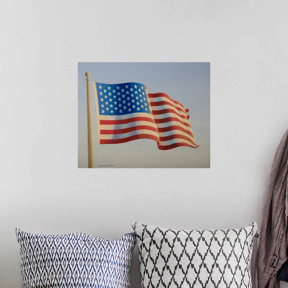 A bohemian room featuring American Flag IV