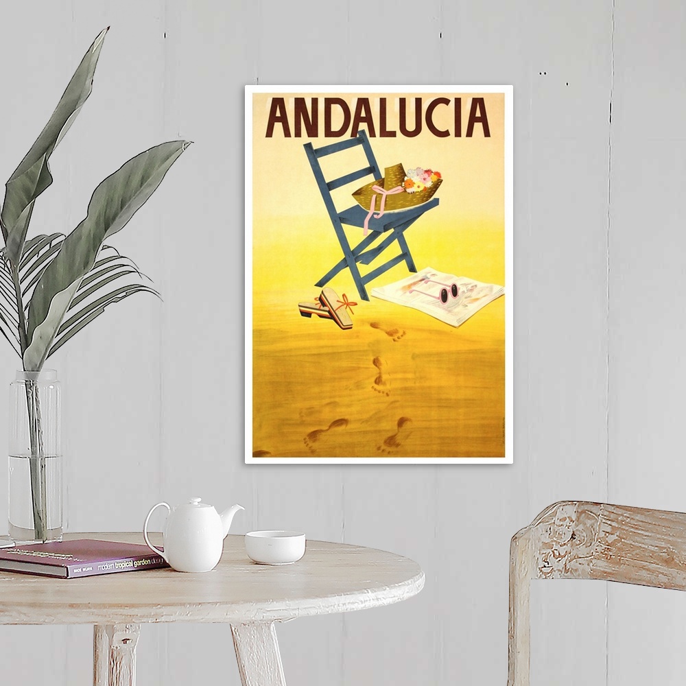 A farmhouse room featuring Andalucia - Vintage Travel Advertisement