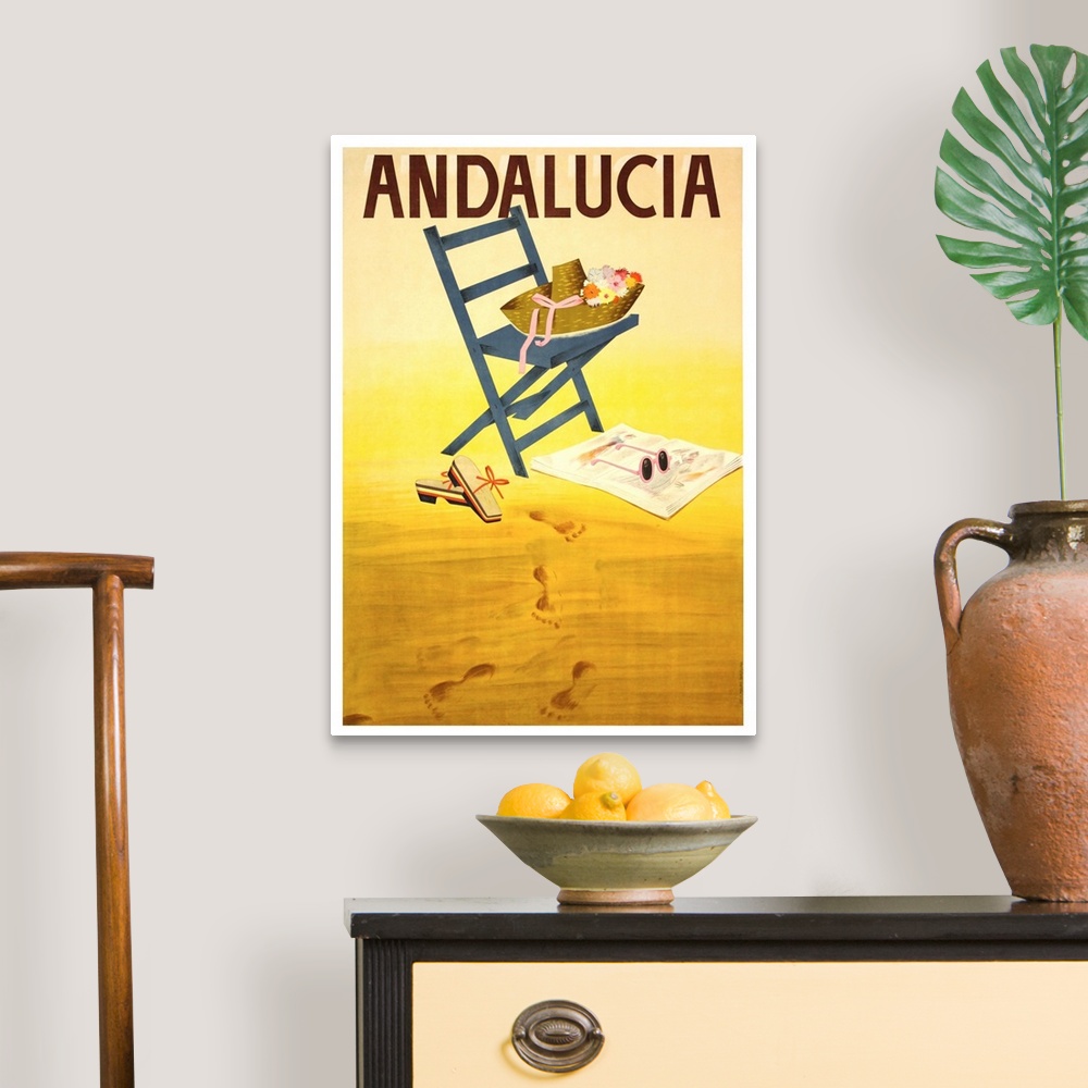 A traditional room featuring Andalucia - Vintage Travel Advertisement