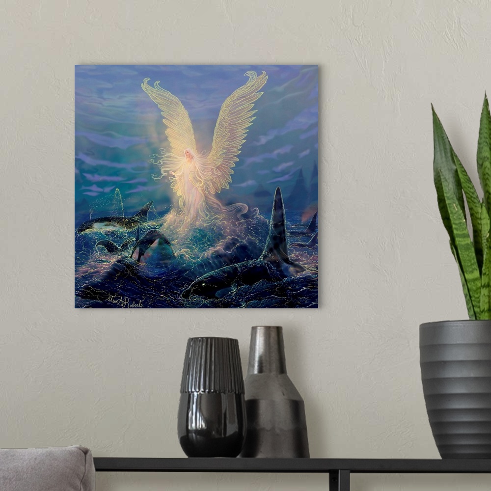 A modern room featuring Angel Of The Sea