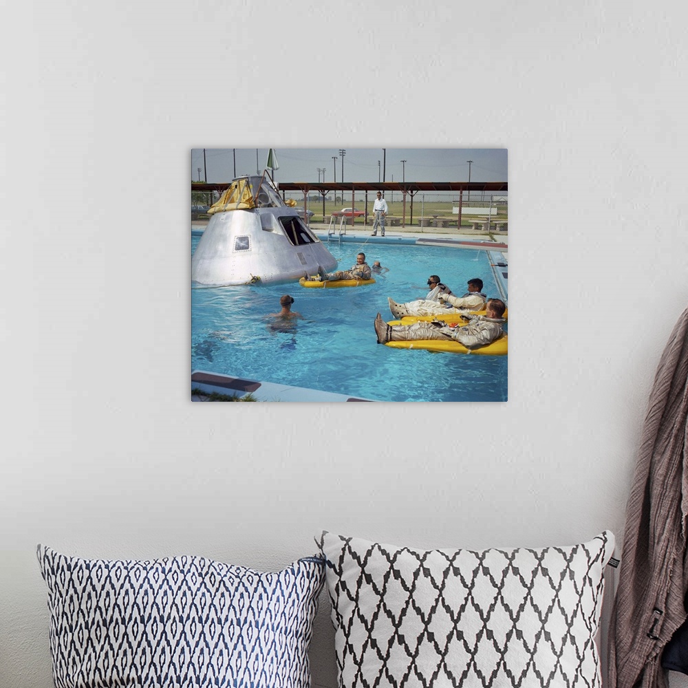 A bohemian room featuring Apollo 1 Astronauts Working by the Pool