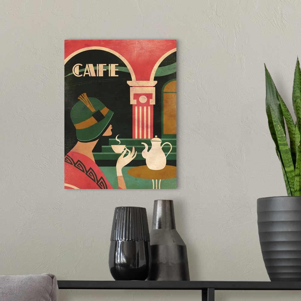 A modern room featuring Art Deco Cafe