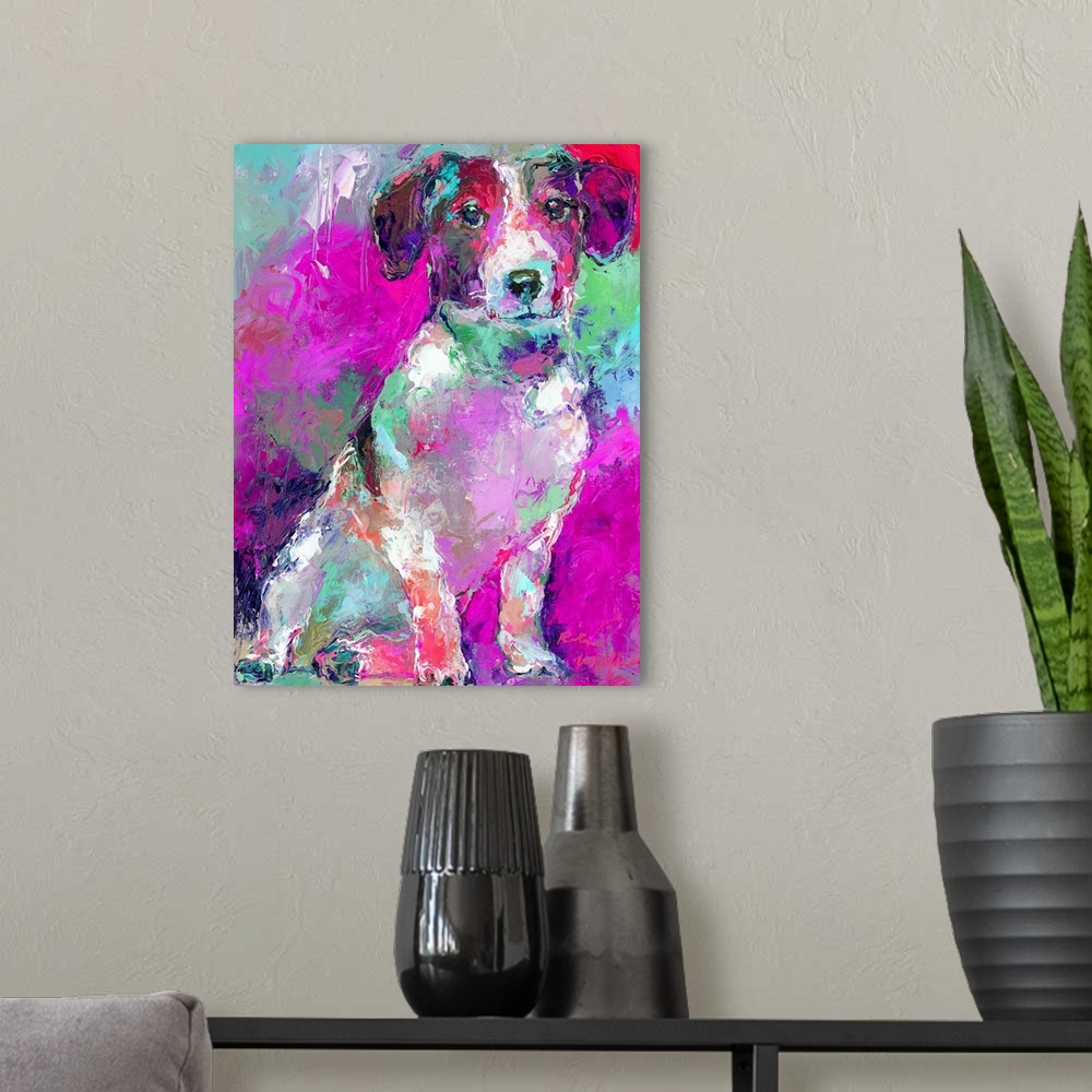 A modern room featuring Art Russell Terrier