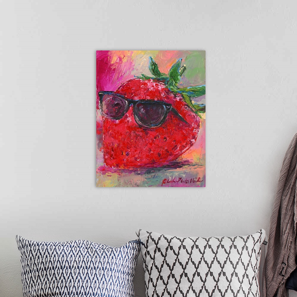 A bohemian room featuring Art Strawberry