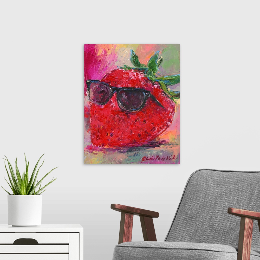 A modern room featuring Art Strawberry