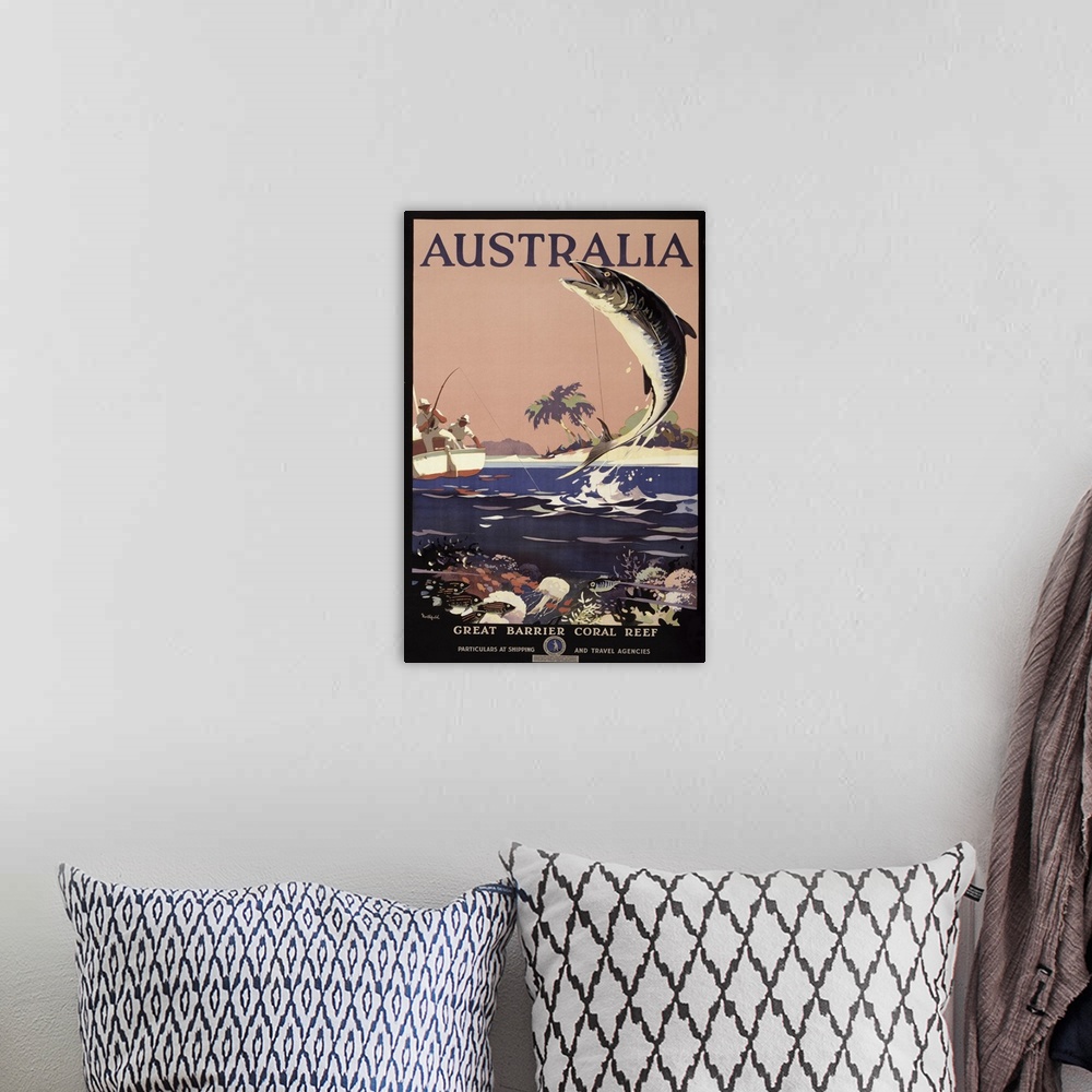 A bohemian room featuring Australia - Vintage Travel Advertisement