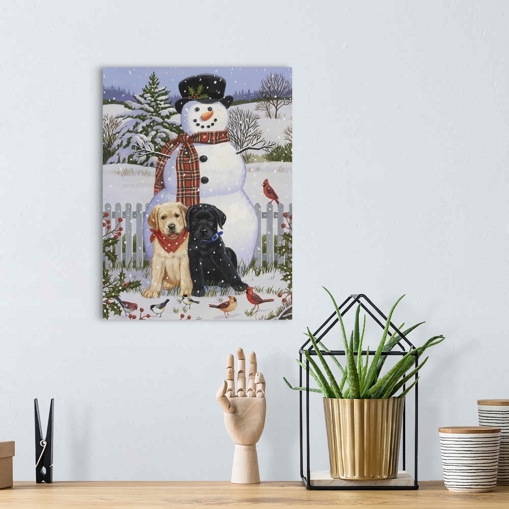 A bohemian room featuring Backyard Snowman with Friends