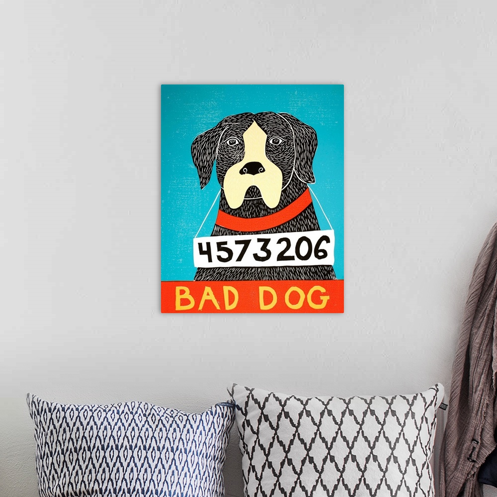A bohemian room featuring Bad Dog Boxer
