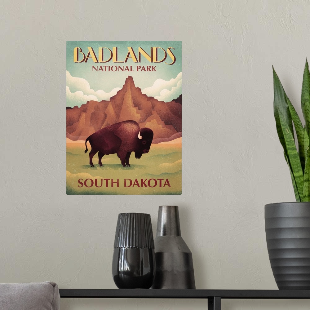 A modern room featuring Badlands South Dakota