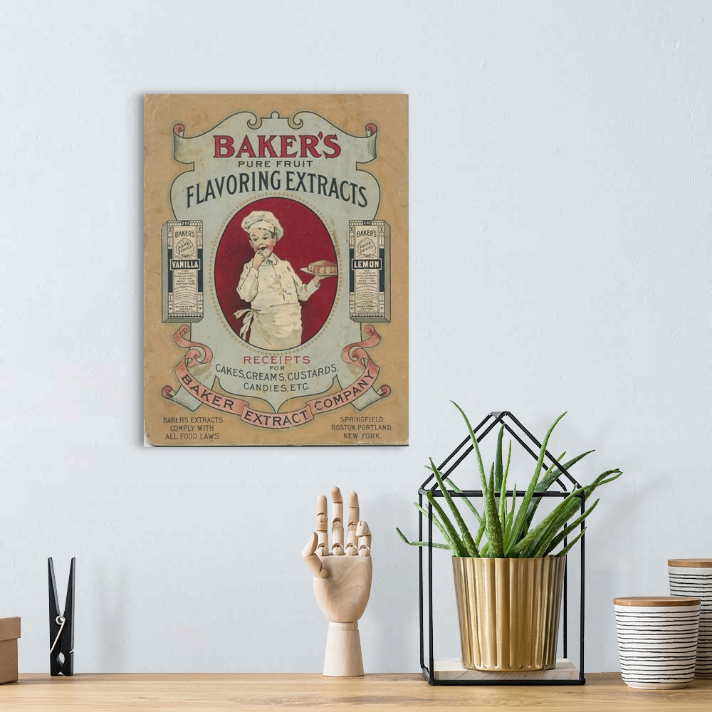 A bohemian room featuring Baker's Flavoring Abstracts - Vintage Advertisement
