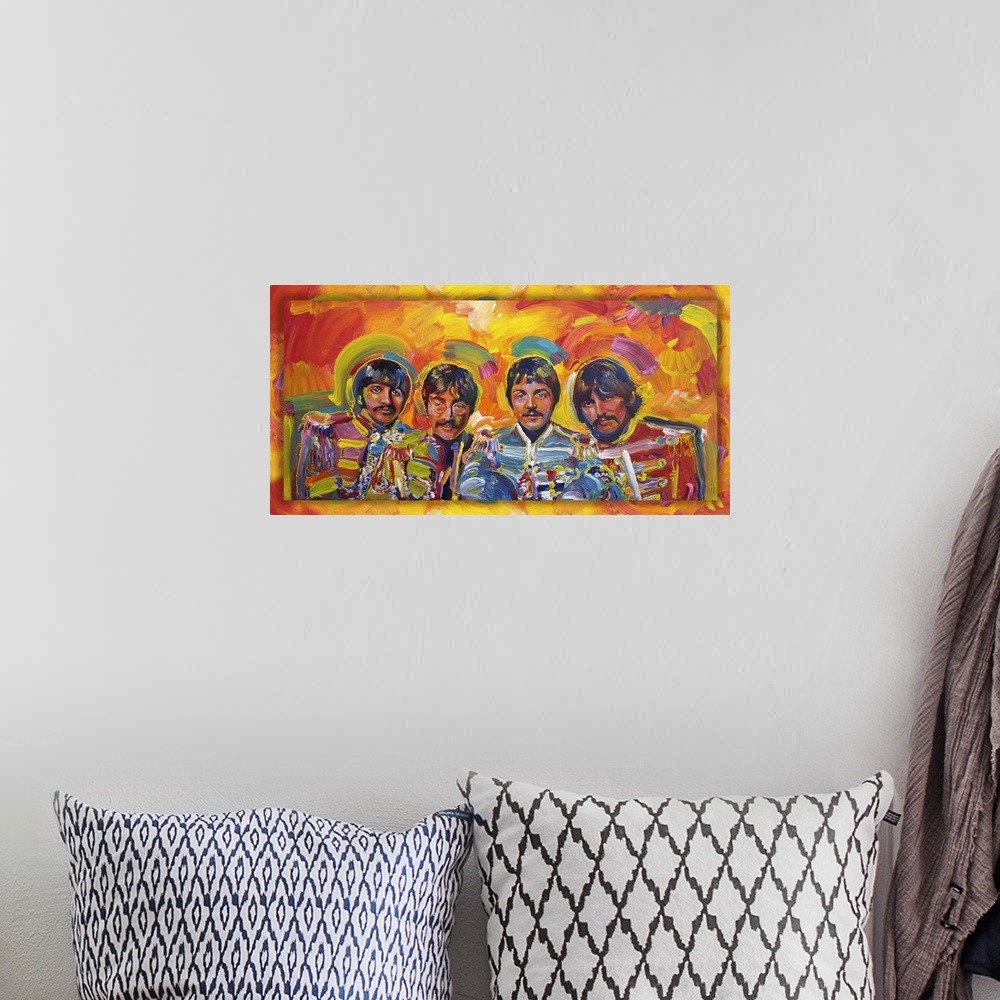 A bohemian room featuring Beatles Sgt Peppers