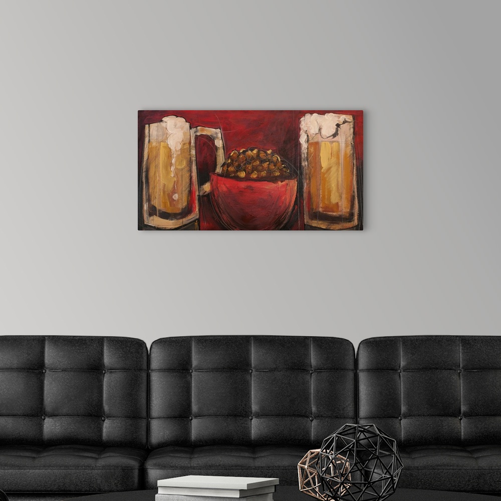 A modern room featuring Beer And Beernuts