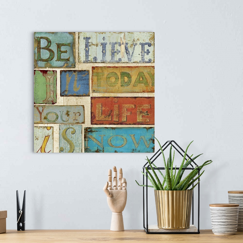 A bohemian room featuring Believe
