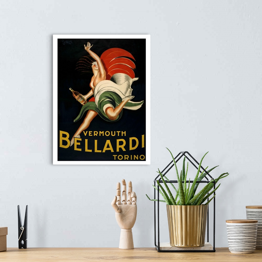 A bohemian room featuring Bellardi - Vintage Vermouth Advertisement