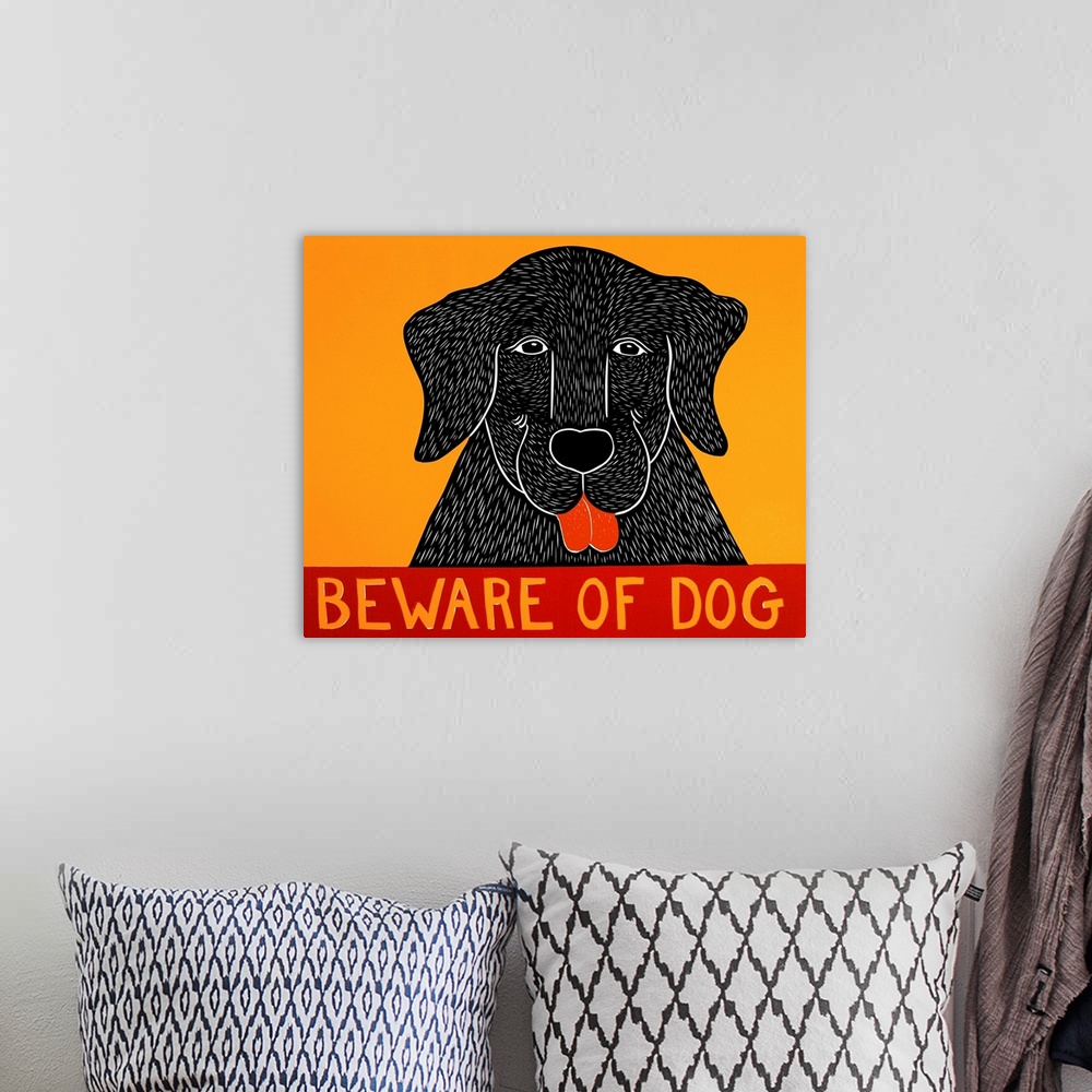 A bohemian room featuring Beware of Dog Black