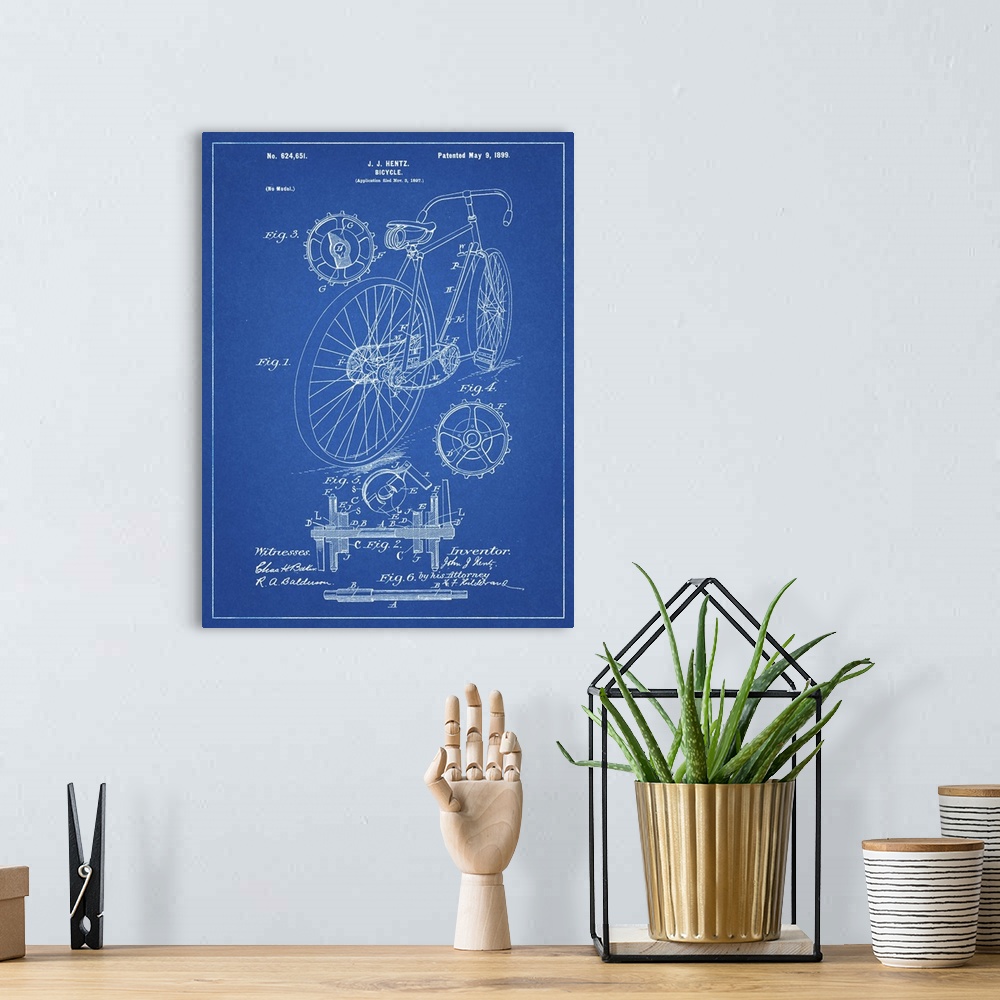 A bohemian room featuring Diagram showing the parts that make up a bicycle and its gears.